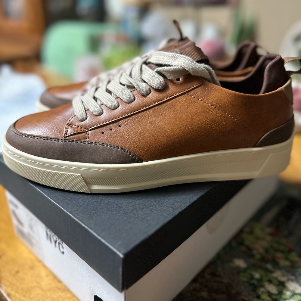Men's Brown Leather Sneakers